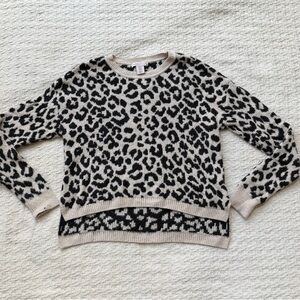 Sincerly Jules Women’s Leopard Print Sweater - Black and Cream